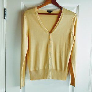 Brooks Brothers Yellow Silk Cotton Cardigan